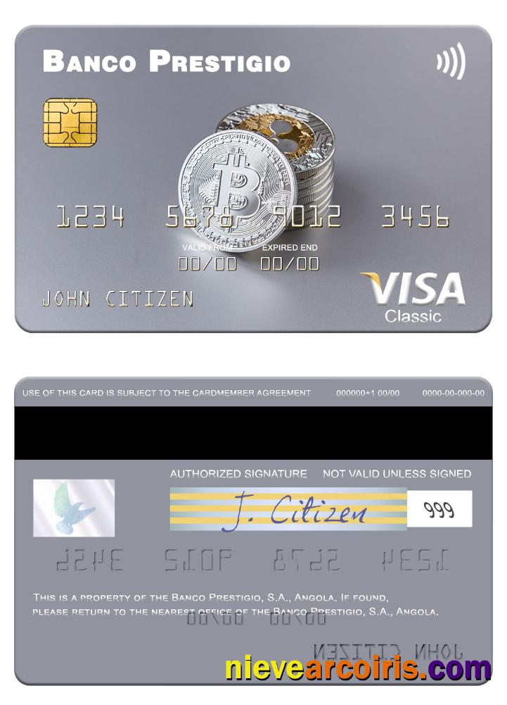 Angola Banco Prestigio, S.A. Visa Card Template