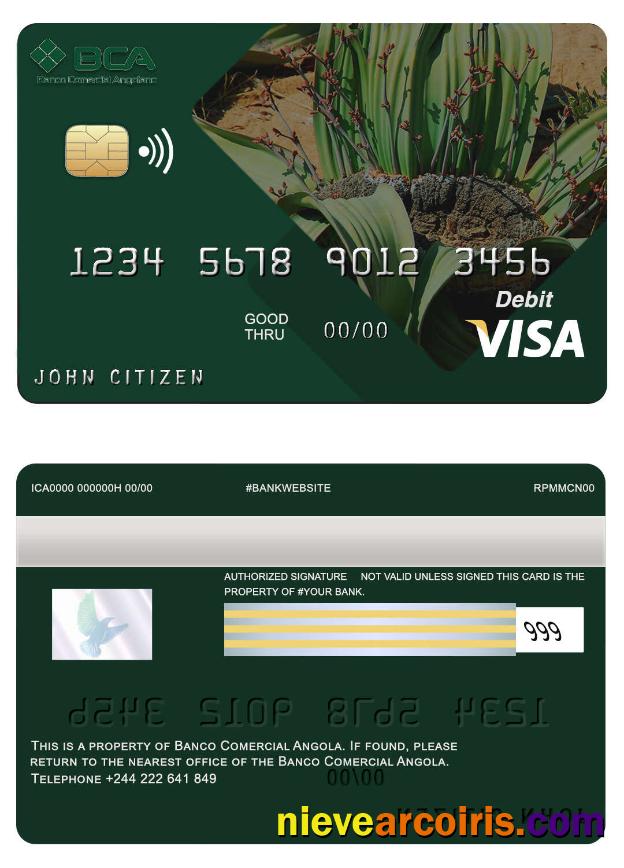 Angola Comercial Bank Visa Card Template