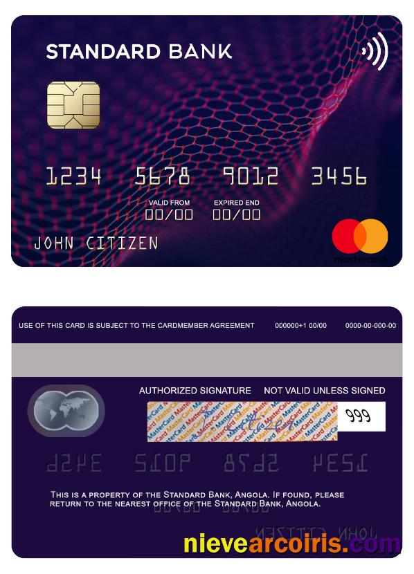 Angola Standard Bank Mastercard Sample
