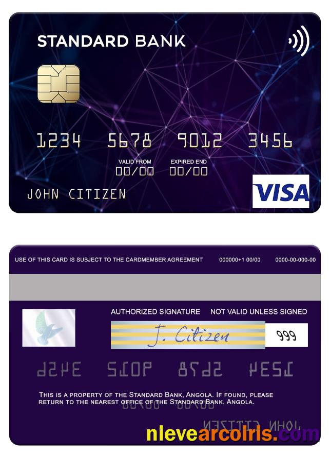 Angola Standard Bank Visa Card Template