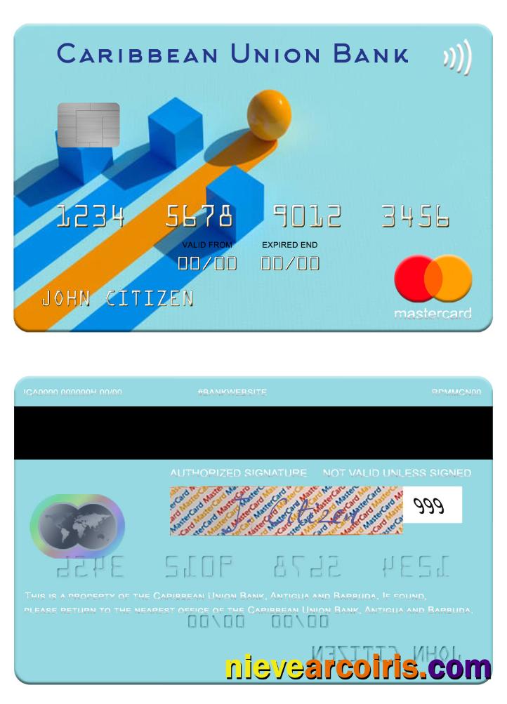 Antigua And Barbuda Caribbean Union Bank Mastercard Sample