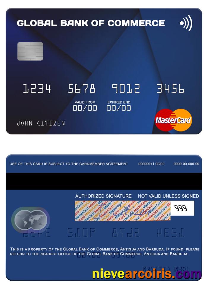 Antigua And Barbuda Global Bank Of Commerce Mastercard Photolook