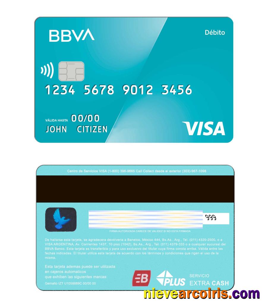 Argentina BBVA Bank Visa Debit Card Photolook