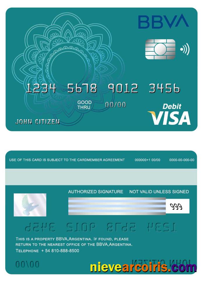 Argentina BBVA Bank Visa Card Preview