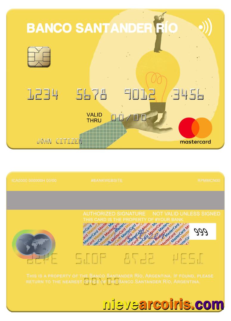 Argentina Banco Santander Río Mastercard Sample