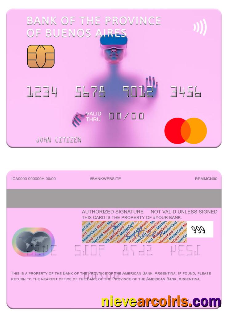 Argentina Bank Of The Province Of Buenos Aires Mastercard Template
