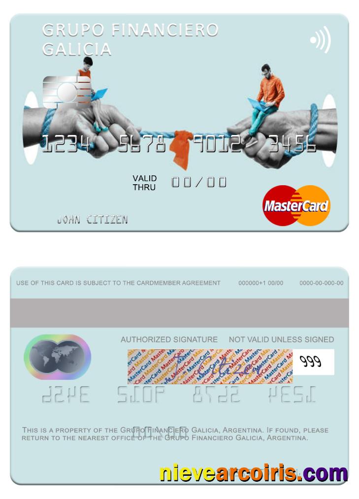 Argentina Grupo Financiero Galicia Mastercard Sample