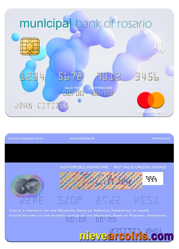 Argentina Municipal Bank Of Rosario Mastercard Sample