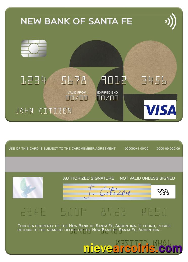 Argentina New Bank Of Santa Fe Visa Card Photolook