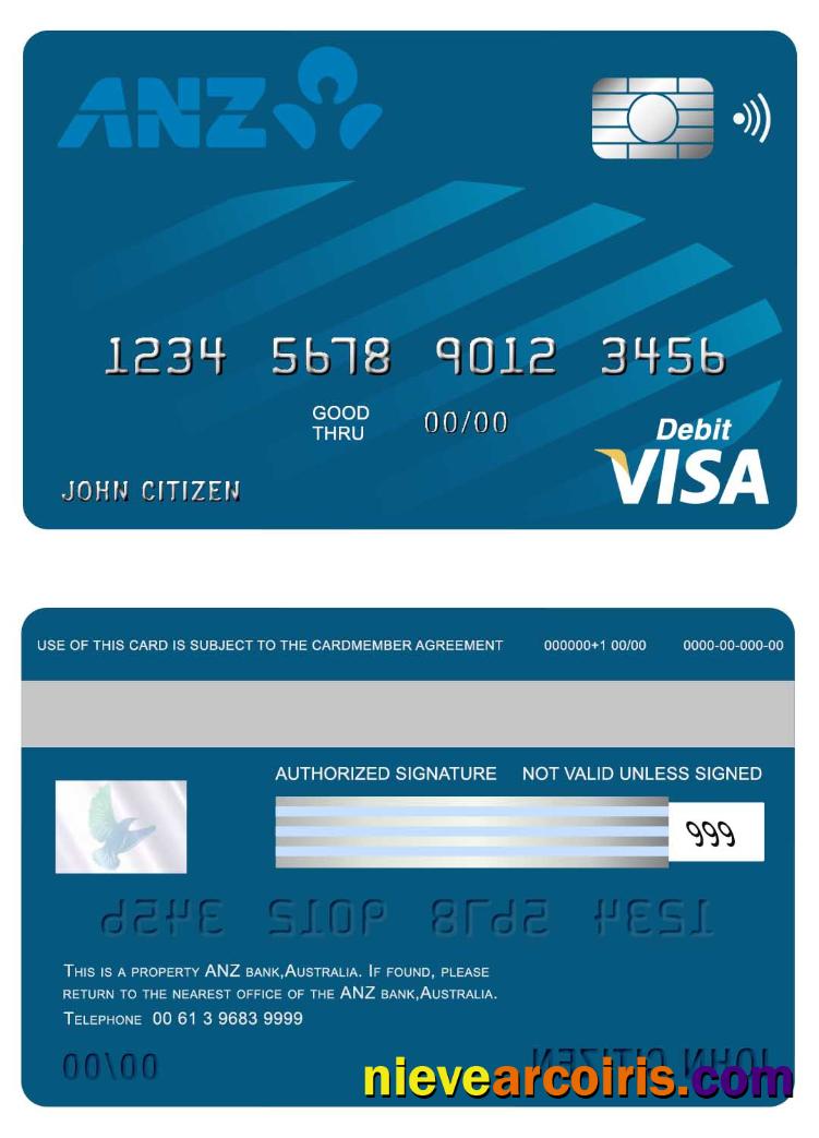 Australia ANZ Bank Visa Card Photolook