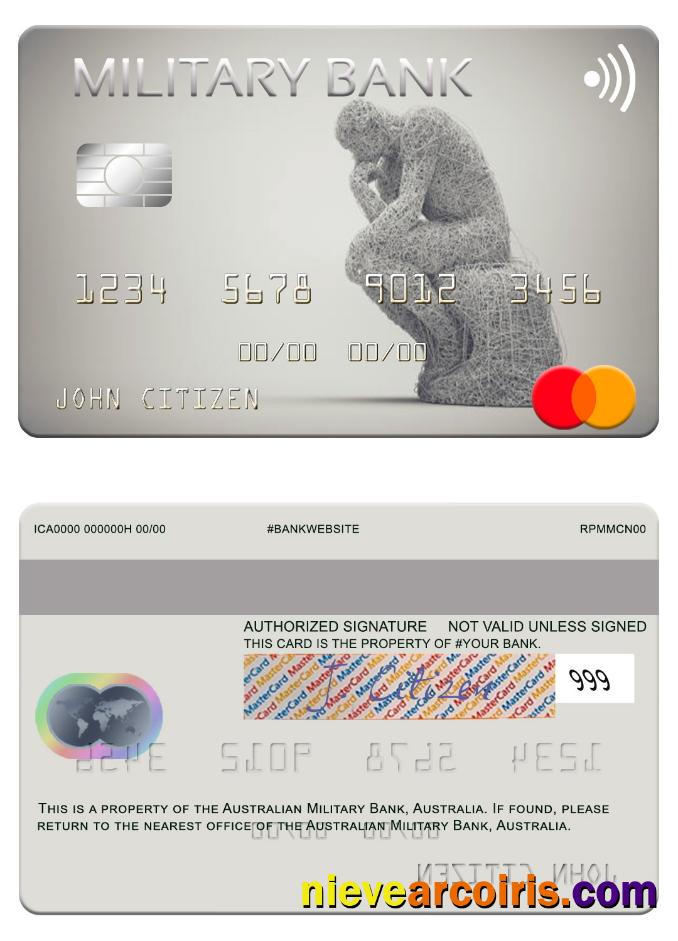 Australia Australian Military Bank Mastercard Sample