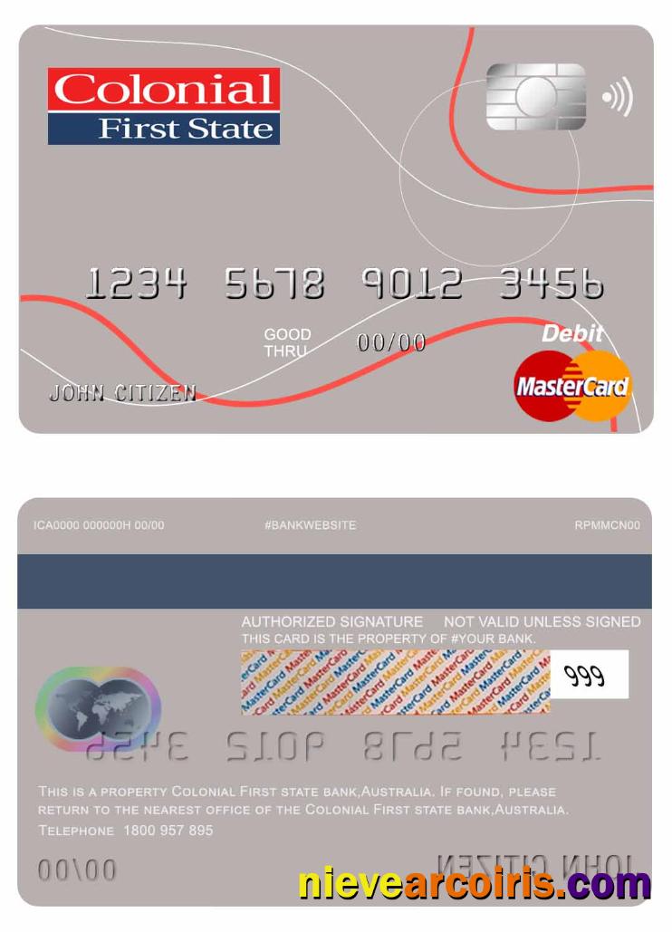 Australia Colonial First State Bank Mastercard Preview