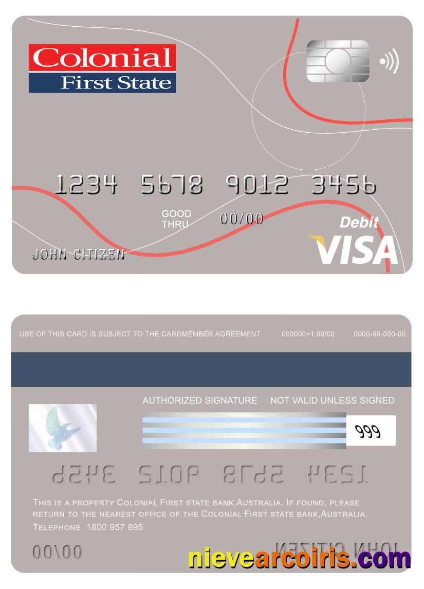 Australia Colonial First State Bank Visa Card Preview