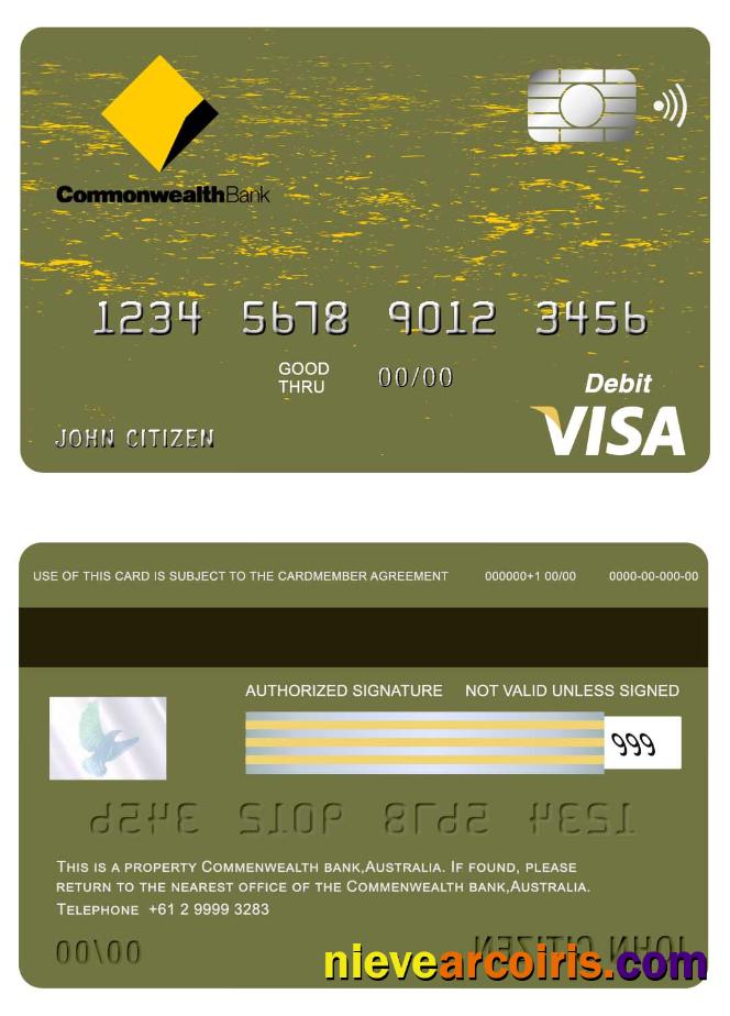 Australia Commonwealth Bank Visa Card Photolook