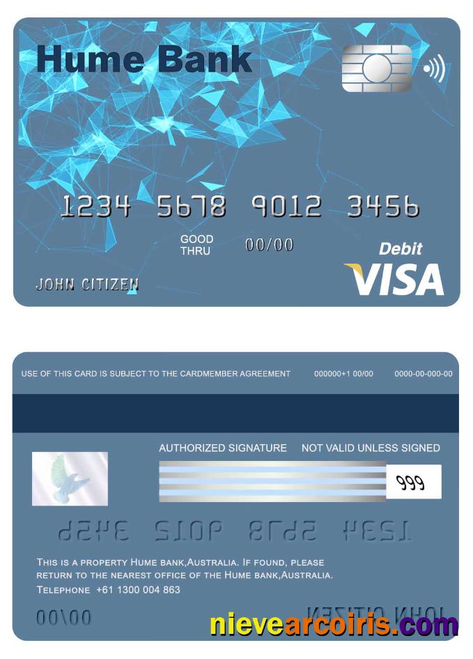 Australia Hume Bank Visa Card Photolook