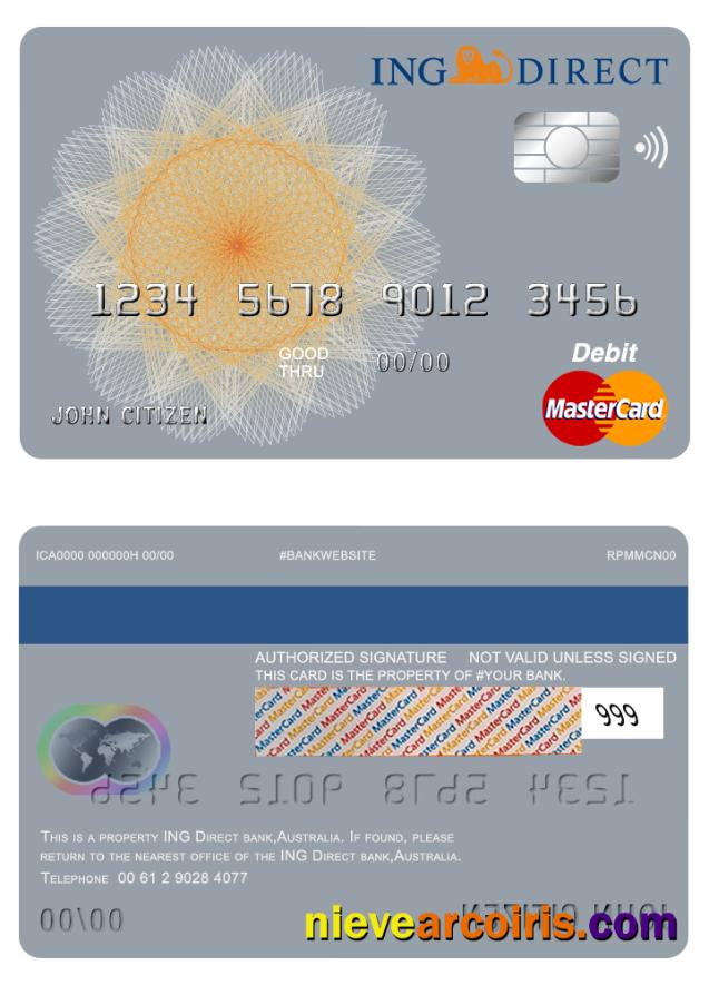 Australia Ing Direct Bank Master Card Photolook