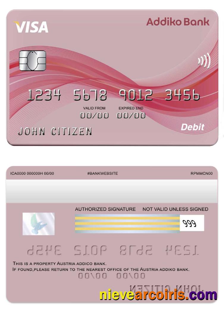 Austria Addiko Bank Visa Card Photolook