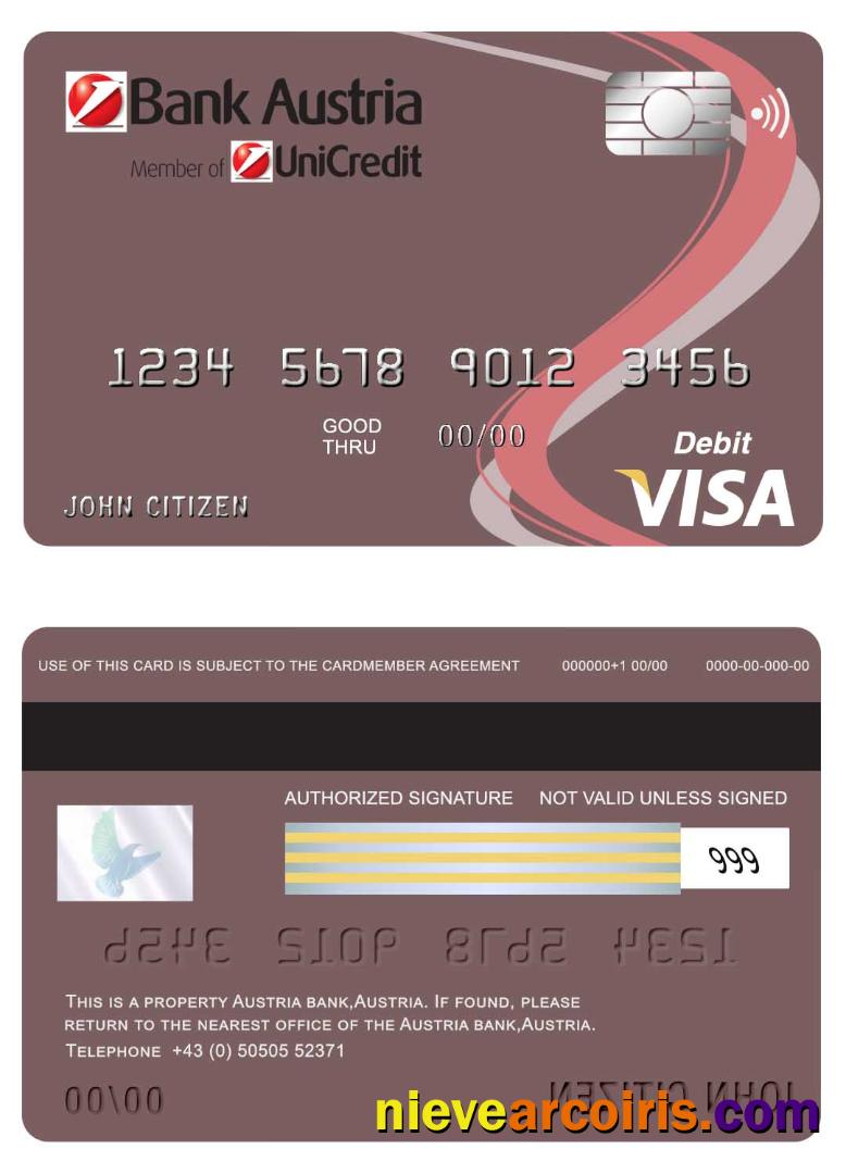 Austria Bank Austria Visa Card Preview