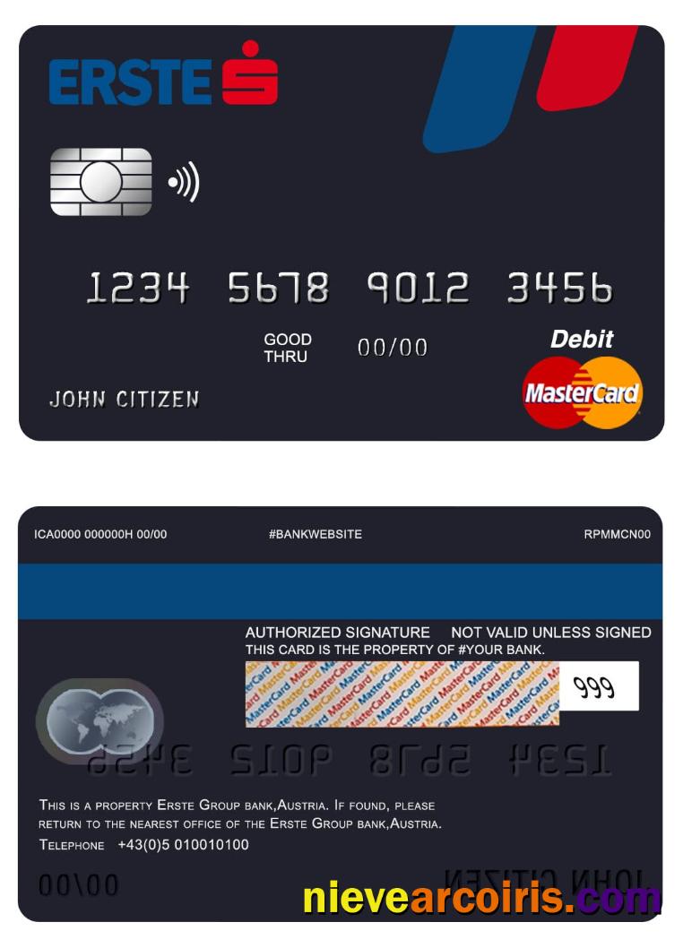 Austria Erste Group Bank Mastercard Sample