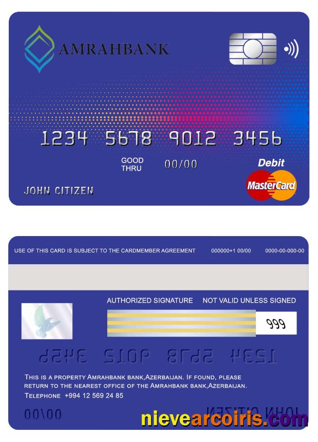 Azerbaijan Amrahbank Mastercard Sample