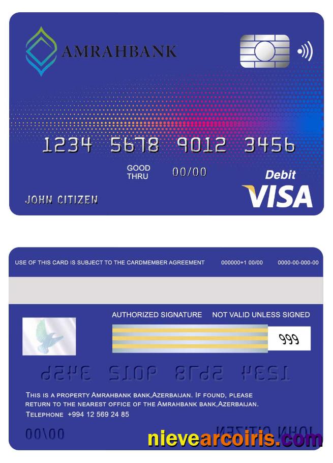 Azerbaijan Amrahbank Visa Card Preview