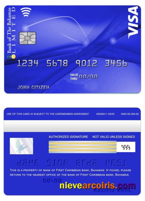Bahamas Bank Of Bahamas VISA Classic Card Template