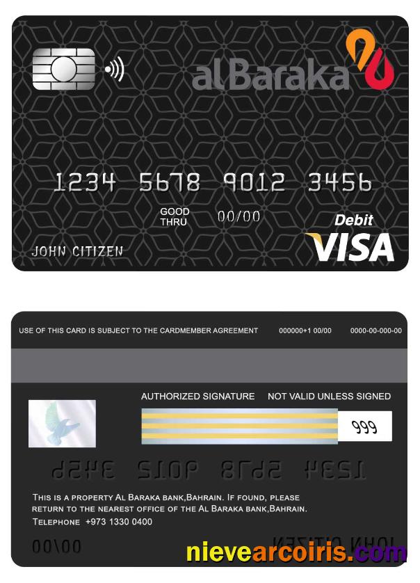 Bahrain Al Baraka Bank Visa Card Preview