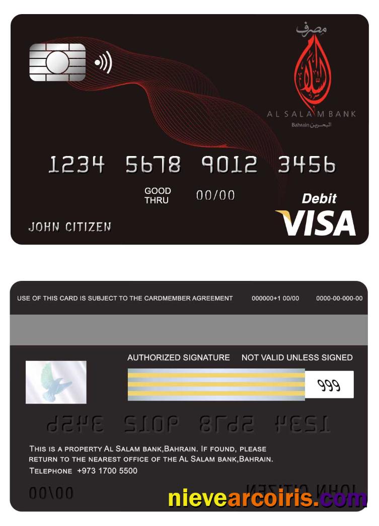 Bahrain Al Salam Bank Visa Card Photolook