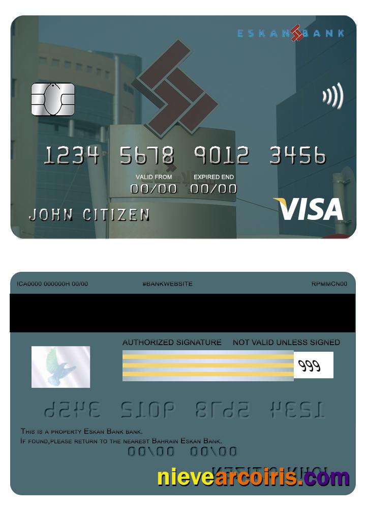 Bahrain Eskan Bank Visa Card Photolook