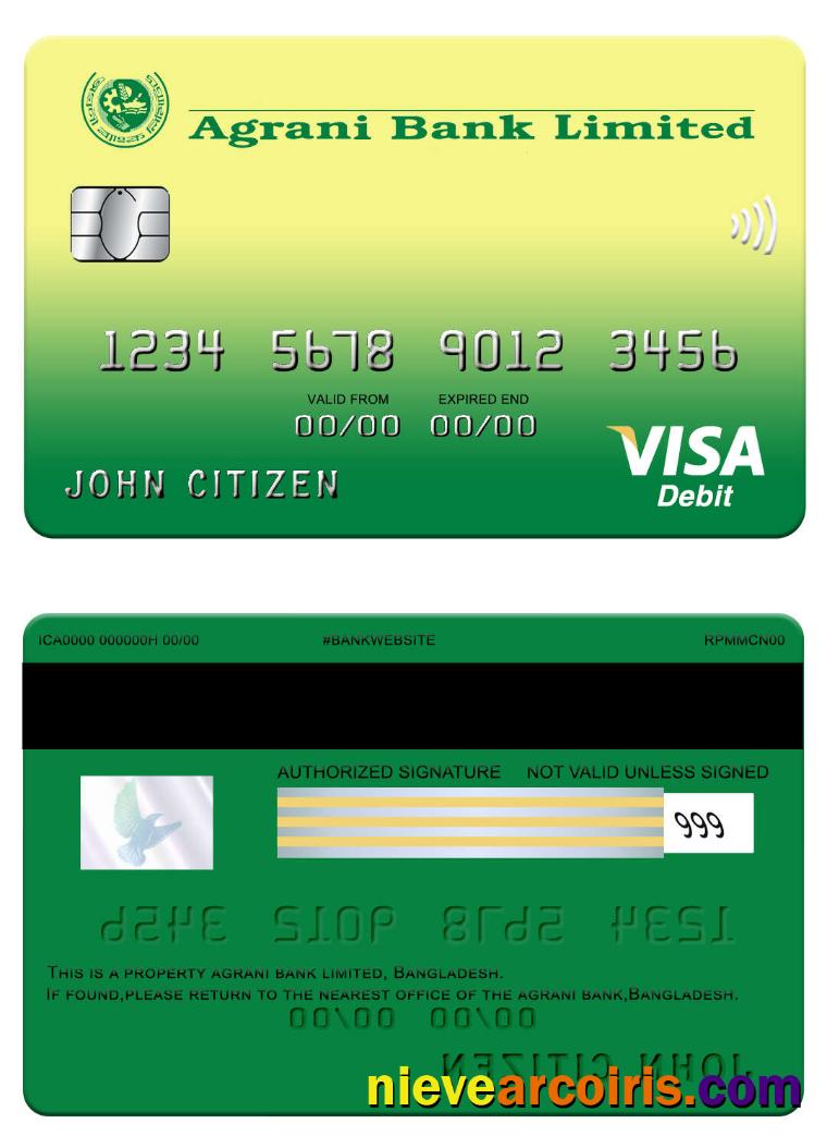Bangladesh Agrani Bank Visa Card Preview
