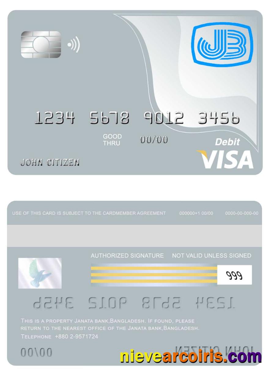 Bangladesh Janata Bank Visa Card Photolook
