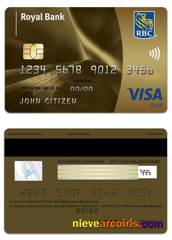 Barbaros Royal Bank Visa Gold Sample
