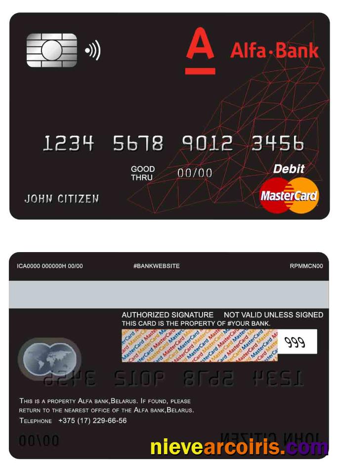 Belarus Alfa Bank Master Debit Card Preview