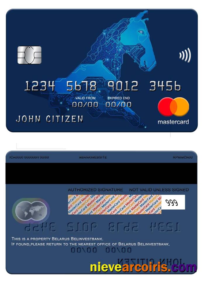 Belarus Belinvest Bank Matercard Screen Sample