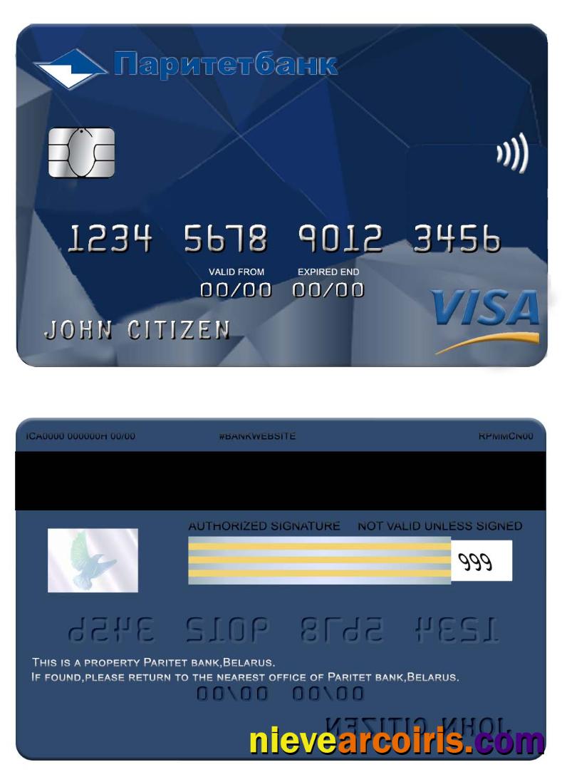 Belarus Paritet Bank Visa Card Preview