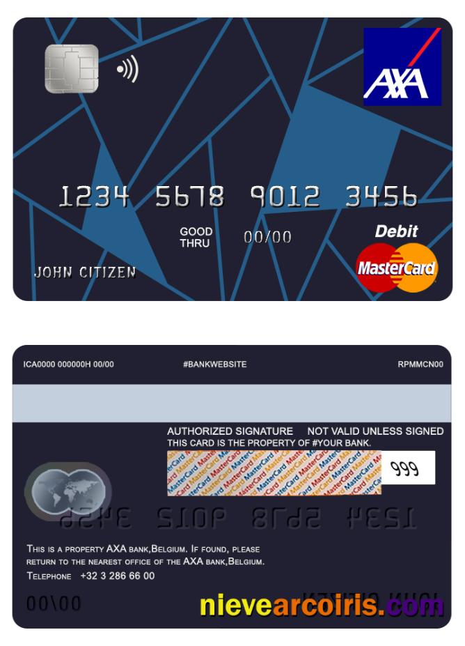 Belgium AXA Master Card Photolook