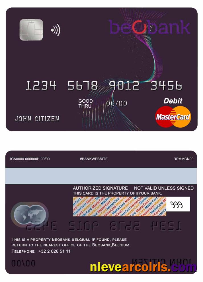 Belgium Beobank Mastercard Template