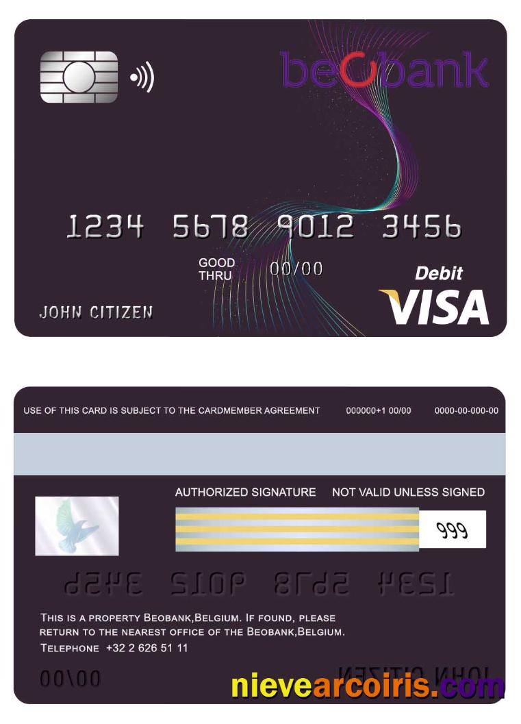 Belgium Beobank Visa Card Preview