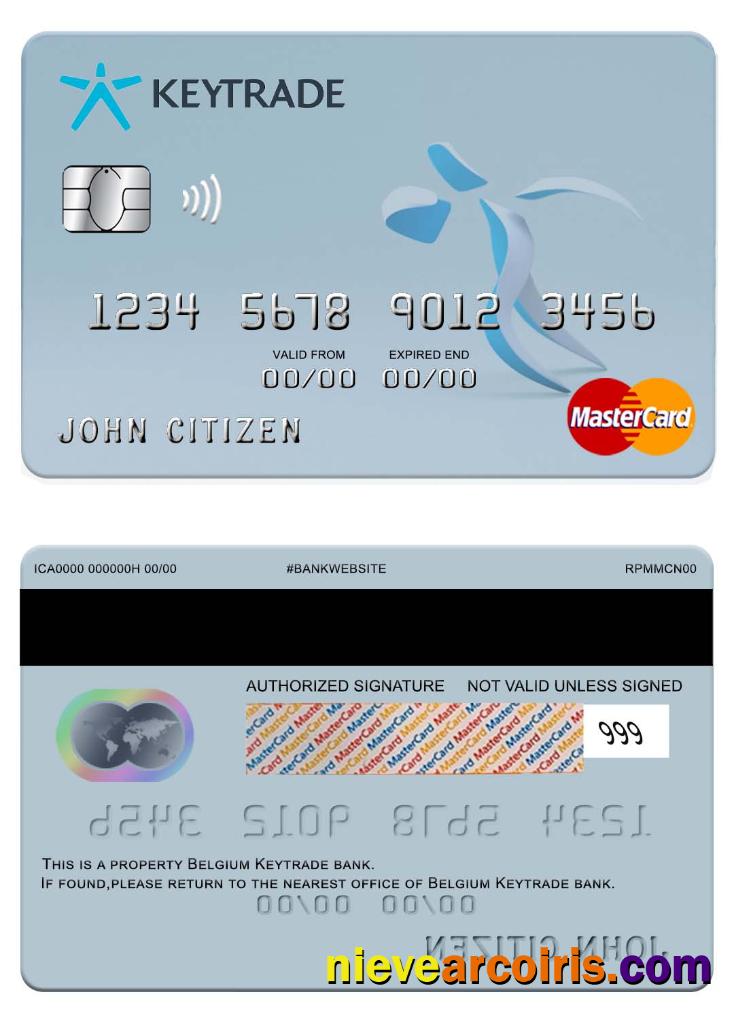 Belgium Keytrade Bank Mastercard Template