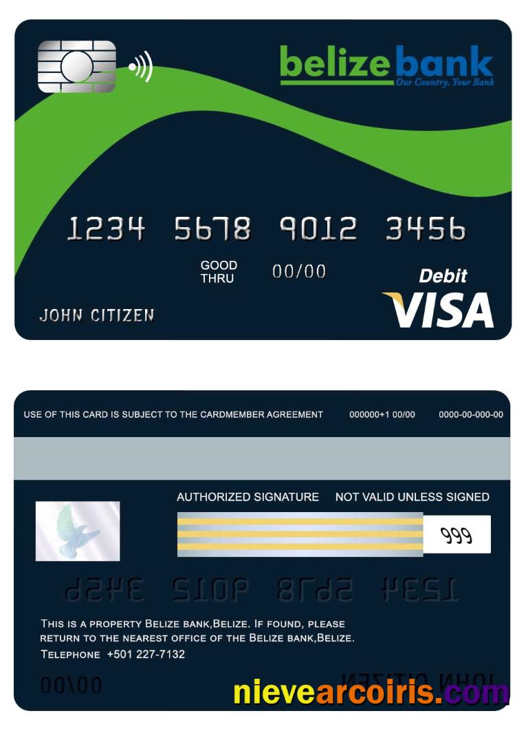 Belize Bank Belize Visa Card Preview