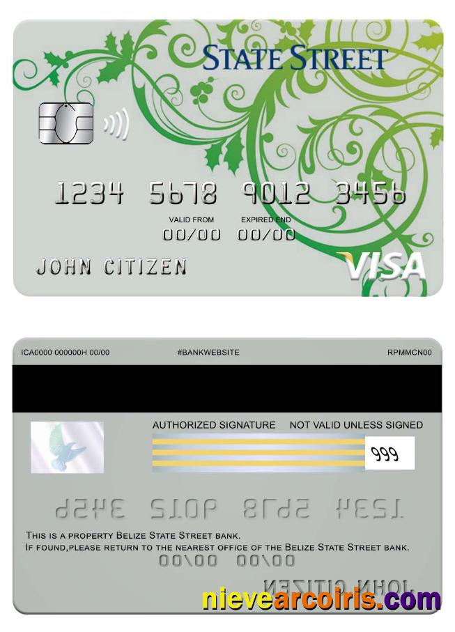 Belize State Strret Bank Visa Card Sample
