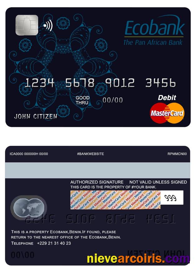Benin Ecobank Mastercard Template