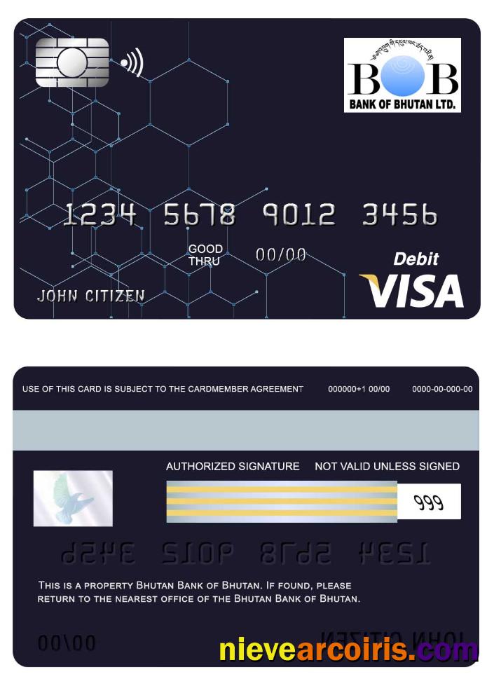 Bhutan Bank Of Bhutan Visa Card Preview