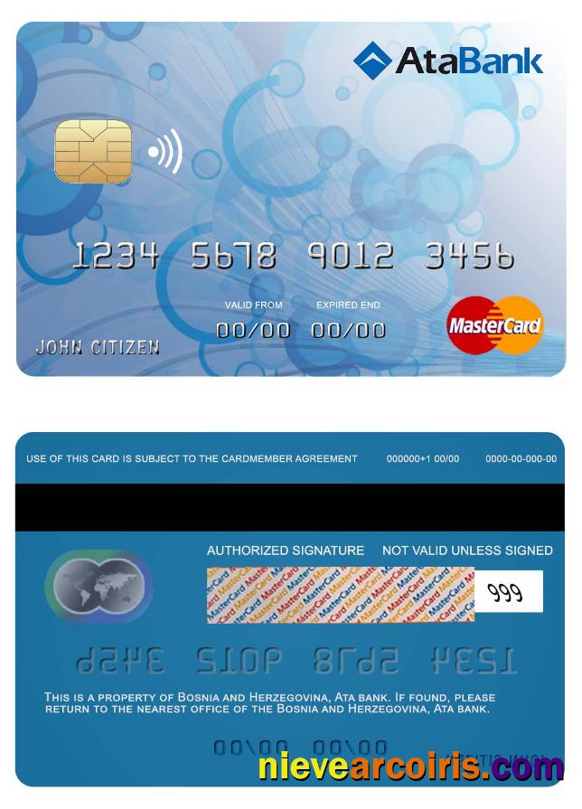 Bosnia And Herzegovina Ata Bank Mastercard Preview