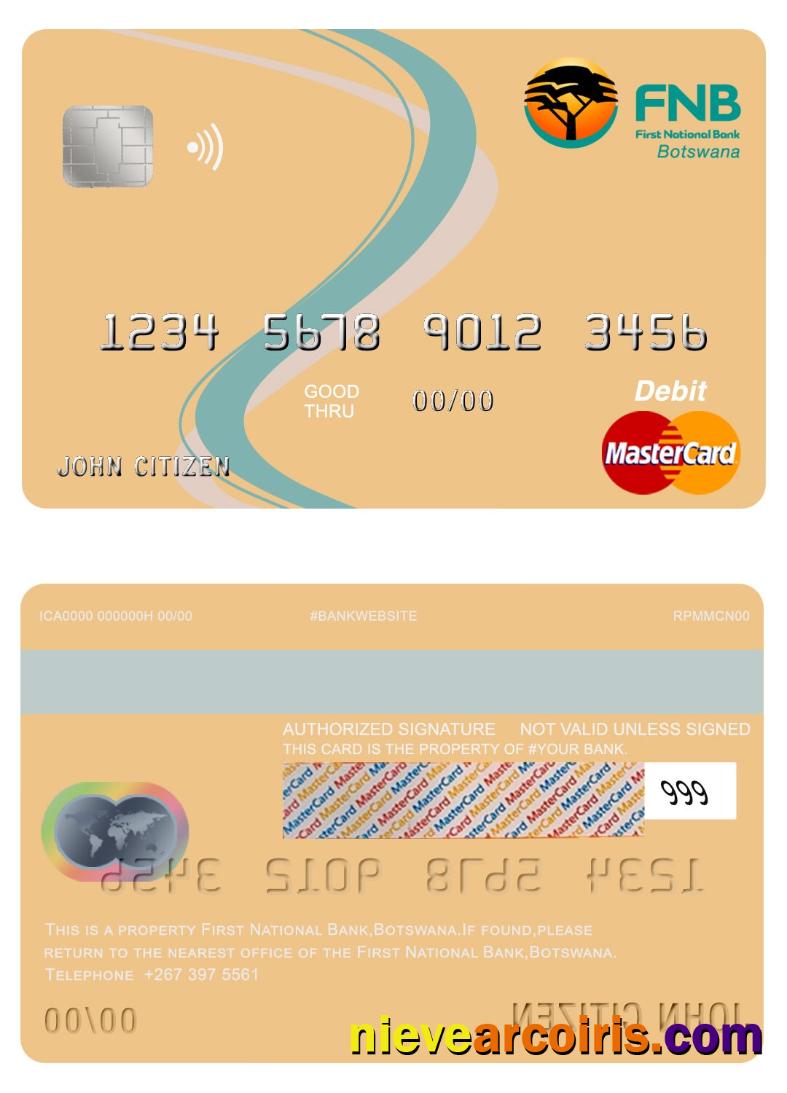 Botswana First National Bank Mastercard Sample