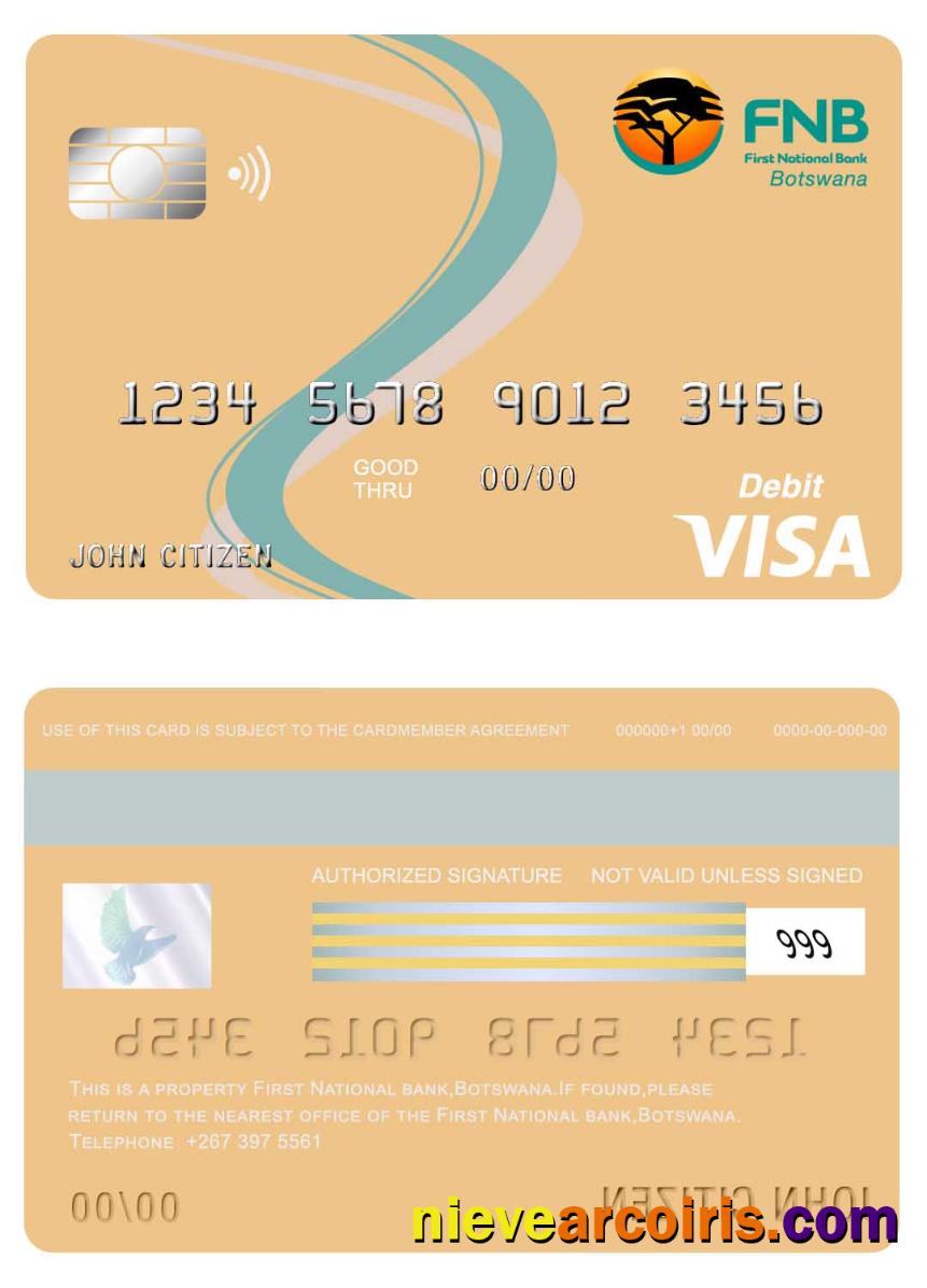 Botswana First National Bank Visa Card Sample