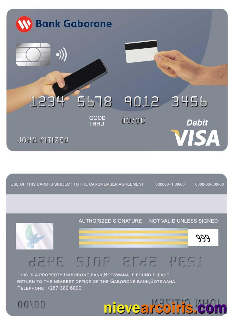 Botswana Gardobone Bank Visa Card Photolook