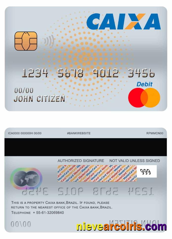 Brazil Caixa Bank Master Debit Card Preview