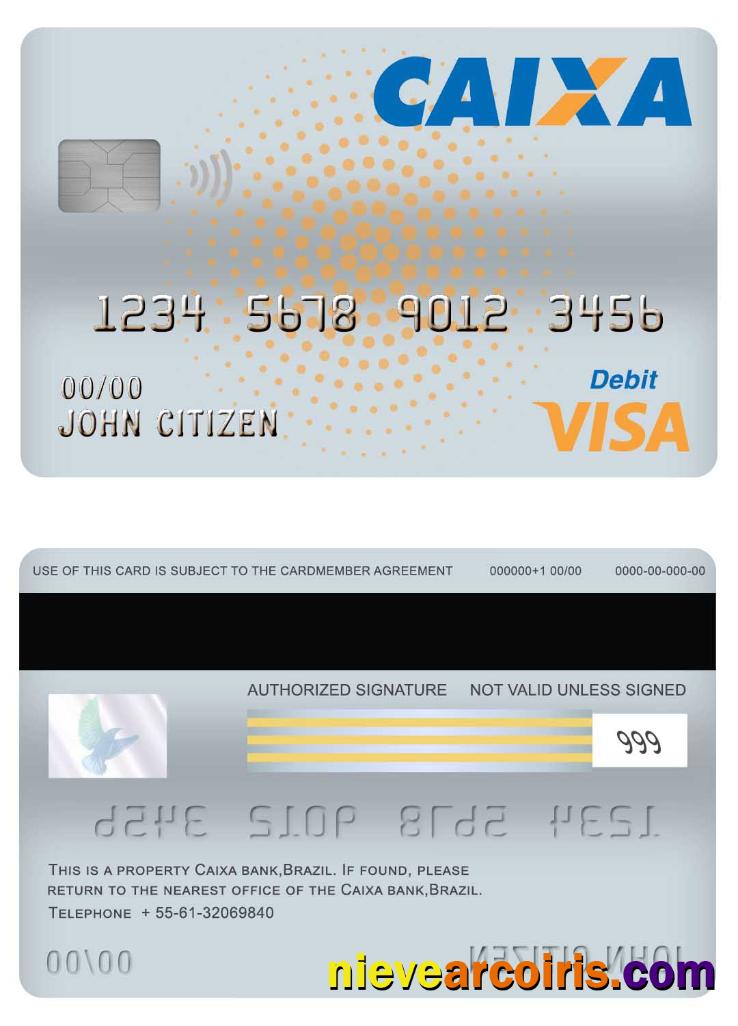 Brazil Caixa Bank Visa Debit Card Sample