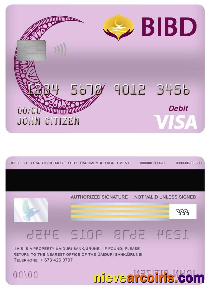 Brunei Baiduri Bank Visa Debit Card Preview